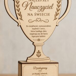 Drewniany puchar z podziękowaniem