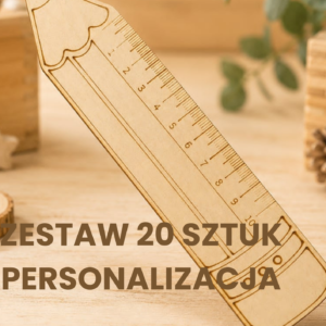 Drewniana linijka w kształcie kredki – kreatywny upominek dla dzieci zestaw 20 sztuk + personalizacja