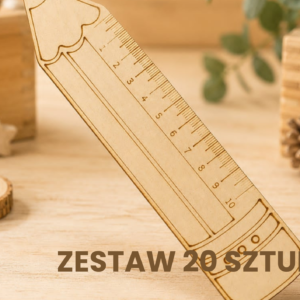 Drewniana linijka w kształcie kredki – kreatywny upominek dla dzieci zestaw 20 sztuk
